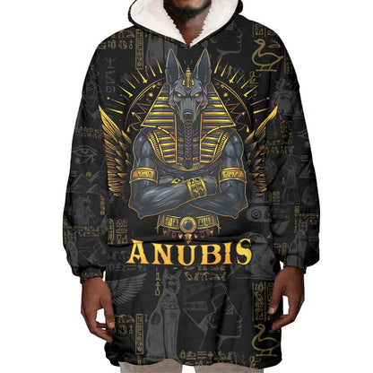 Anubis Egyptian God of Death Wearable Blanket Hoodie