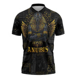 Anubis Egyptian God of Death Zipper Polo Shirt