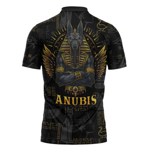 Anubis Egyptian God of Death Zipper Polo Shirt