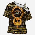 Egyptian God of The Sun Eye of Ra Cross Shoulder Shirt