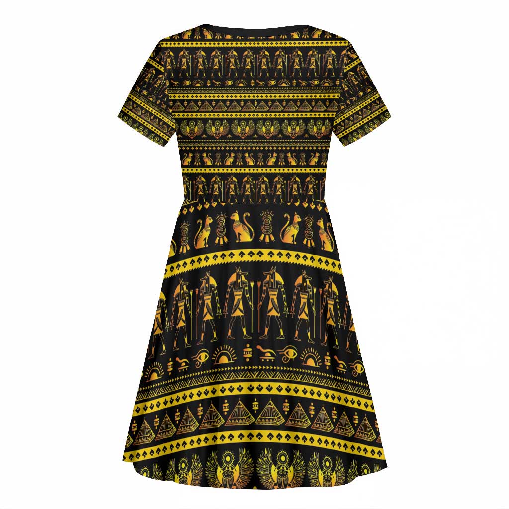 Egyptian God of The Sun Eye of Ra Kid Short Sleeve Dress