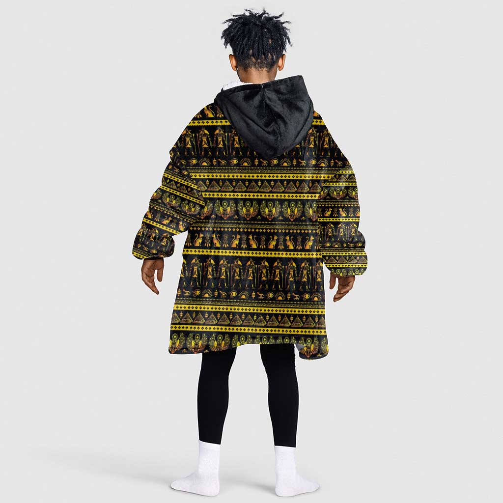 Egyptian God of The Sun Eye of Ra Kid Wearable Blanket Hoodie
