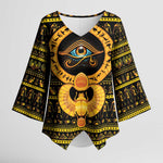 Egyptian God of The Sun Eye of Ra Kimono Sleeve Blouse