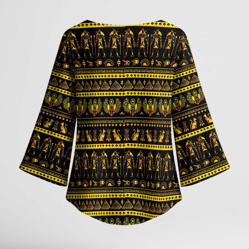 Egyptian God of The Sun Eye of Ra Kimono Sleeve Blouse