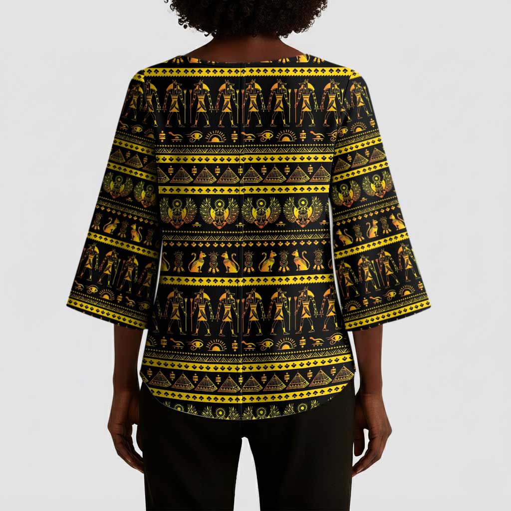 Egyptian God of The Sun Eye of Ra Kimono Sleeve Blouse