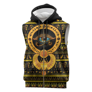 Egyptian God of The Sun Eye of Ra Sleeveless Zip Hoodie - African Pride