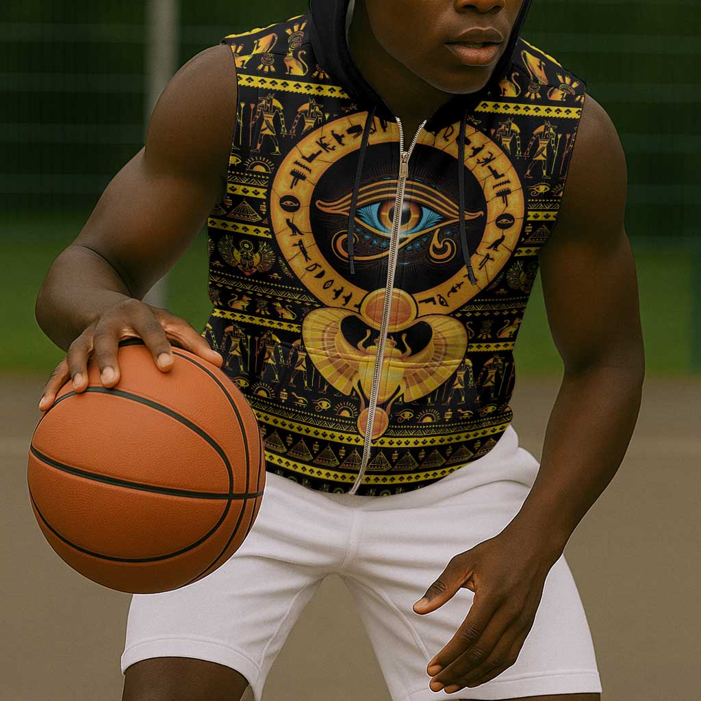 Egyptian God of The Sun Eye of Ra Sleeveless Zip Hoodie - African Pride