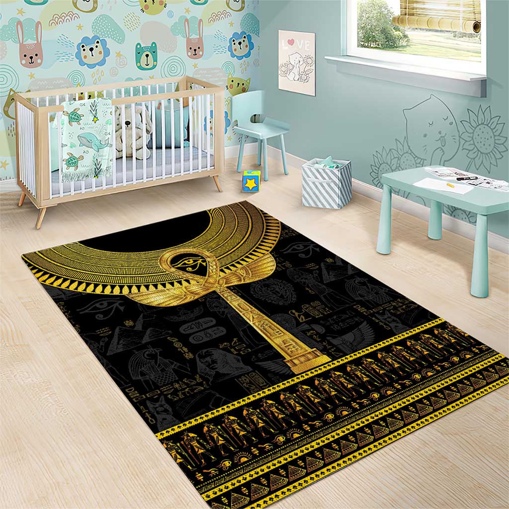 The Ankh Egyptian Hieroglyphs Area Rug
