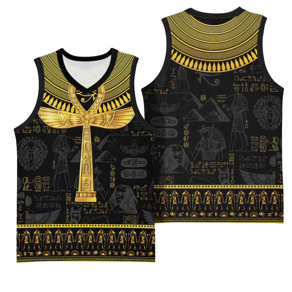 The Ankh Egyptian Hieroglyphs Basketball Jersey - African Pride