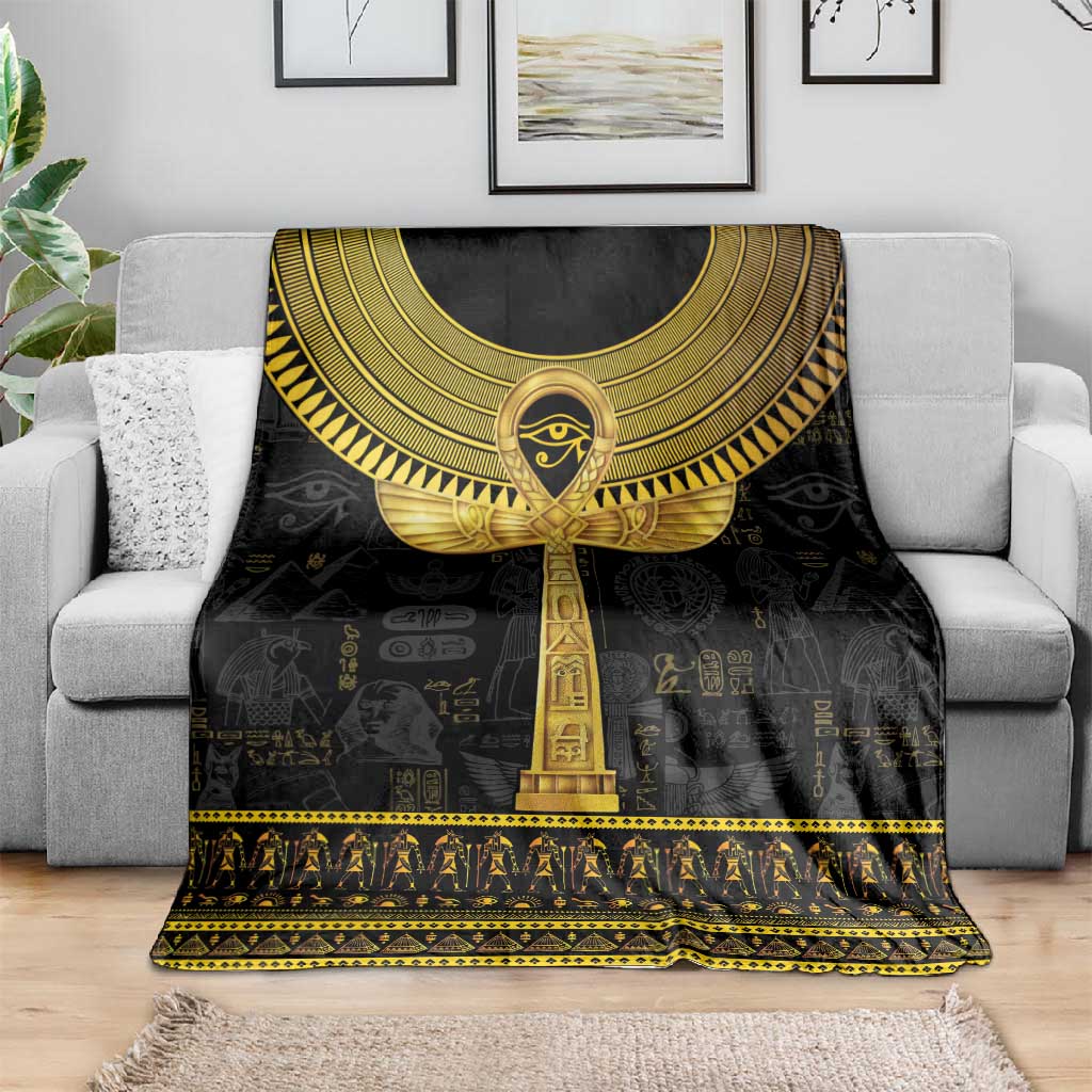 The Ankh Egyptian Hieroglyphs Blanket