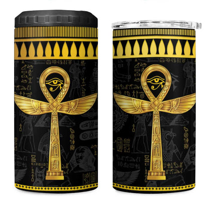 The Ankh Egyptian Hieroglyphs 4 in 1 Can Cooler Tumbler