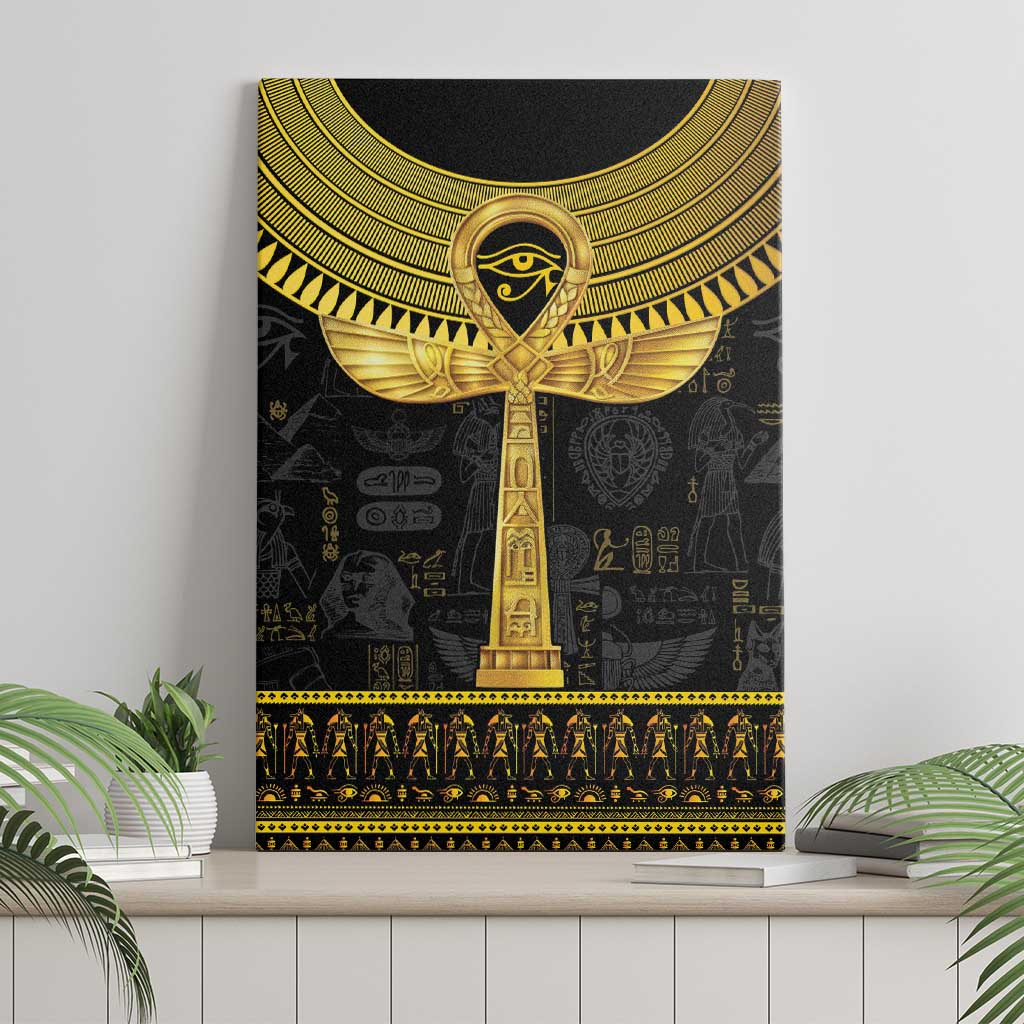 The Ankh Egyptian Hieroglyphs Canvas Wall Art