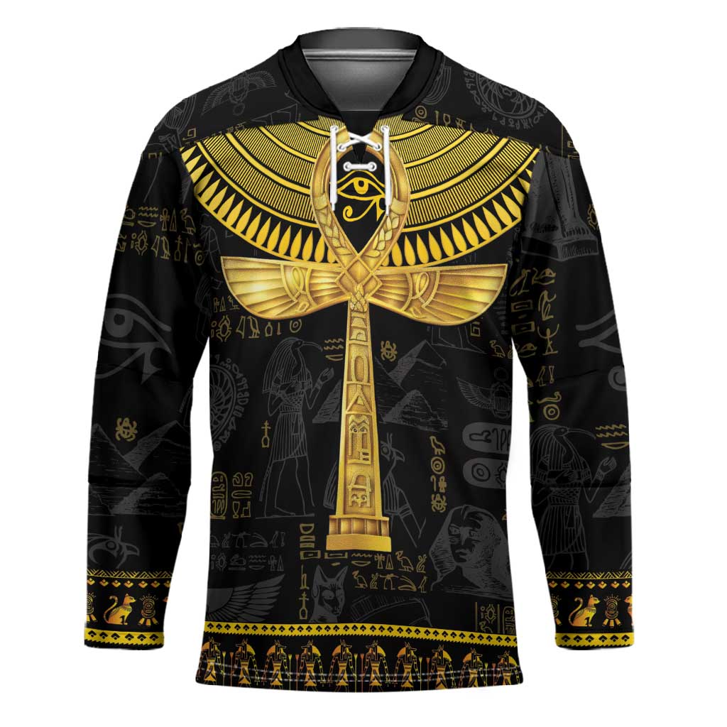 The Ankh Egyptian Hieroglyphs Hockey Jersey