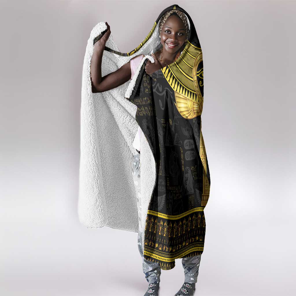 The Ankh Egyptian Hieroglyphs Hooded Blanket