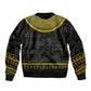 The Ankh Egyptian Hieroglyphs Sleeve Zip Bomber Jacket