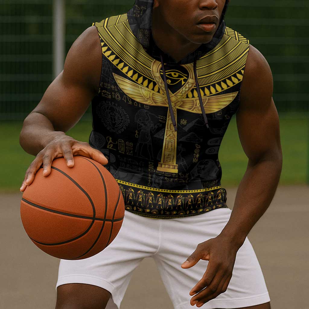 The Ankh Egyptian Hieroglyphs Sleeveless Hoodie - African Pride