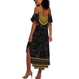 The Ankh Egyptian Hieroglyphs Summer Maxi Dress