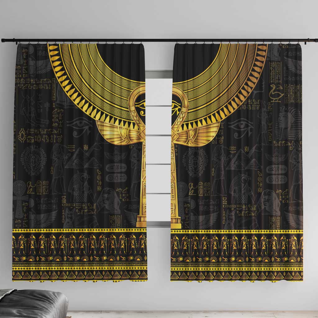 The Ankh Egyptian Hieroglyphs Window Curtain