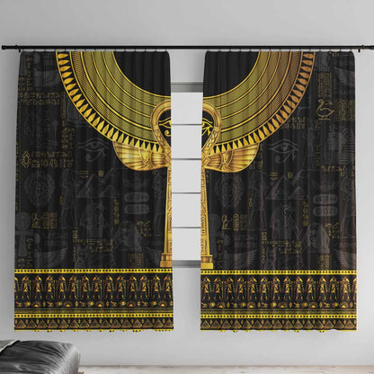 The Ankh Egyptian Hieroglyphs Window Curtain