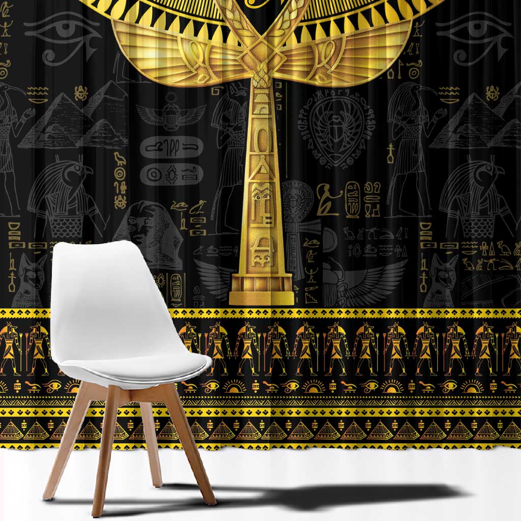 The Ankh Egyptian Hieroglyphs Window Curtain