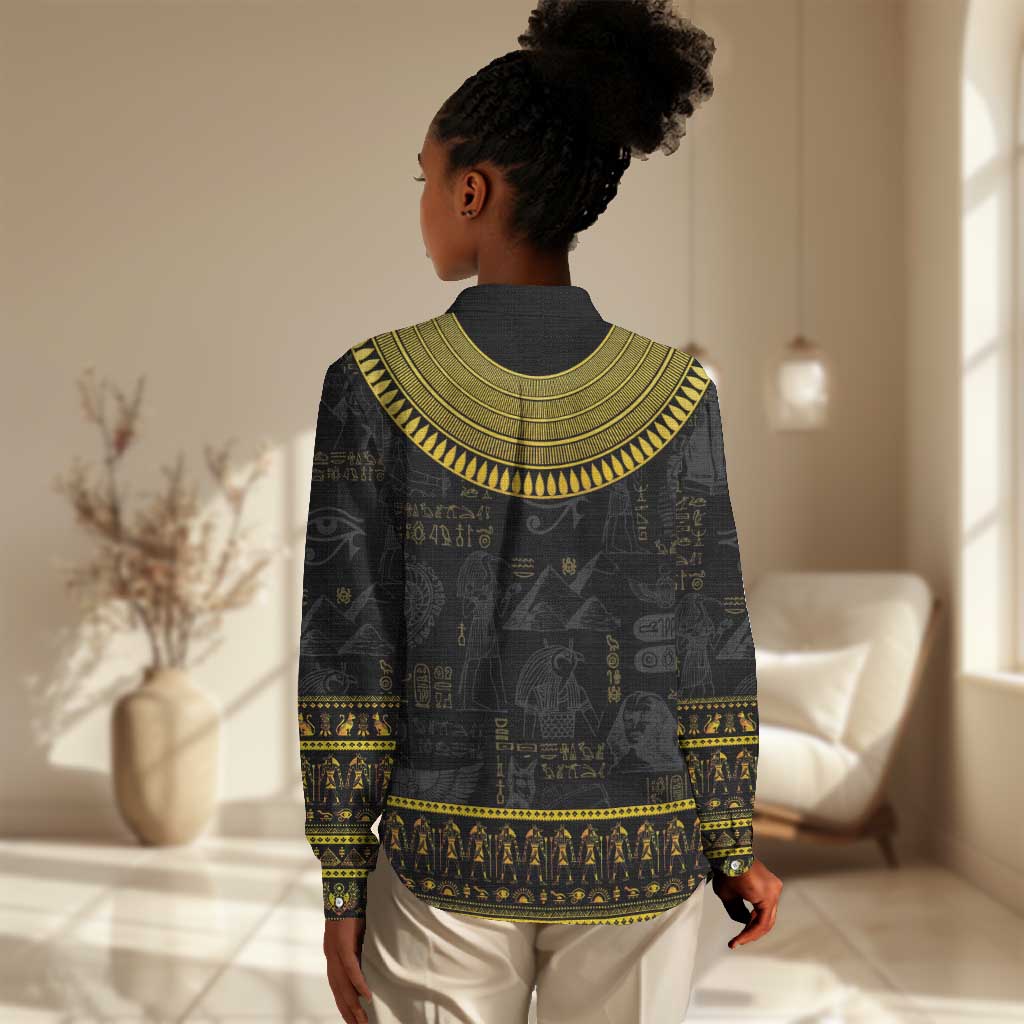 The Ankh Egyptian Hieroglyphs Women Casual Shirt LT9