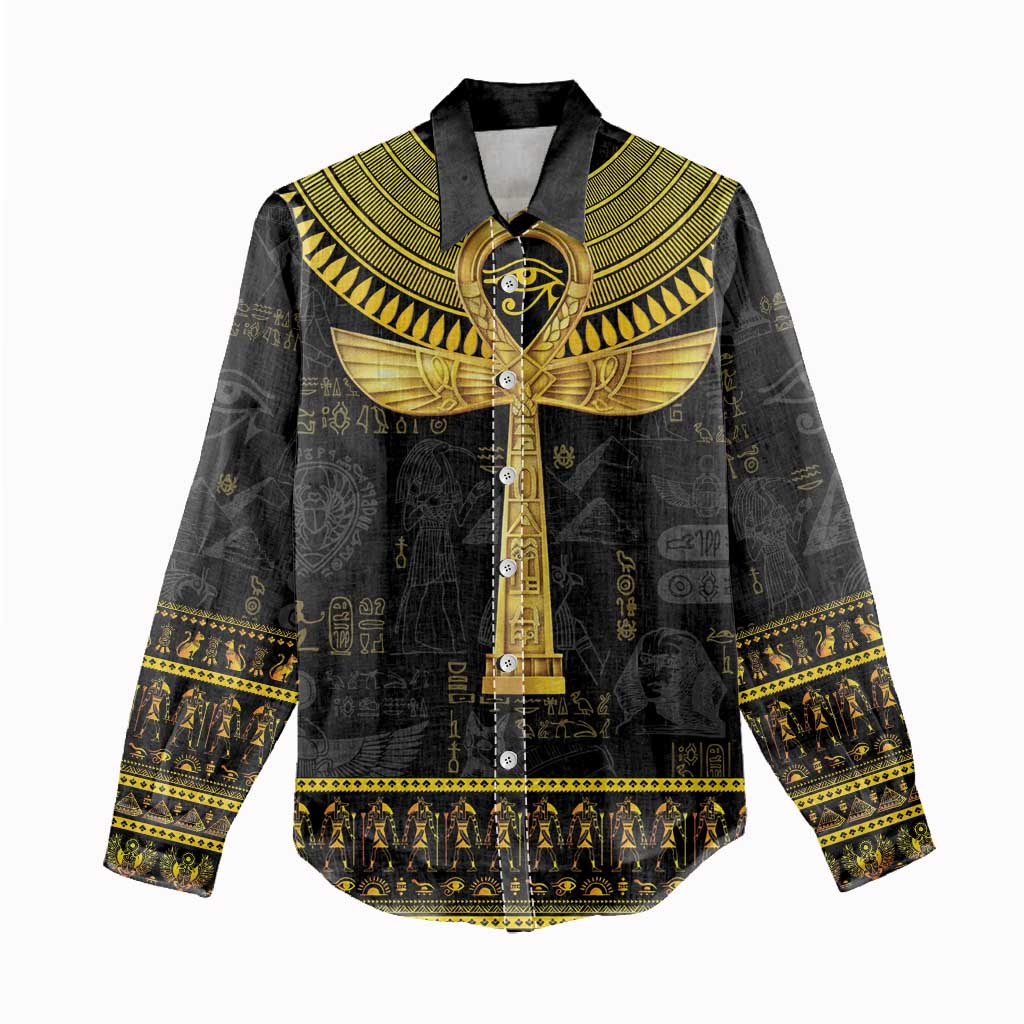 The Ankh Egyptian Hieroglyphs Women Casual Shirt LT9
