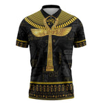 The Ankh Egyptian Hieroglyphs Zipper Polo Shirt