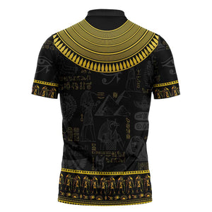 The Ankh Egyptian Hieroglyphs Zipper Polo Shirt
