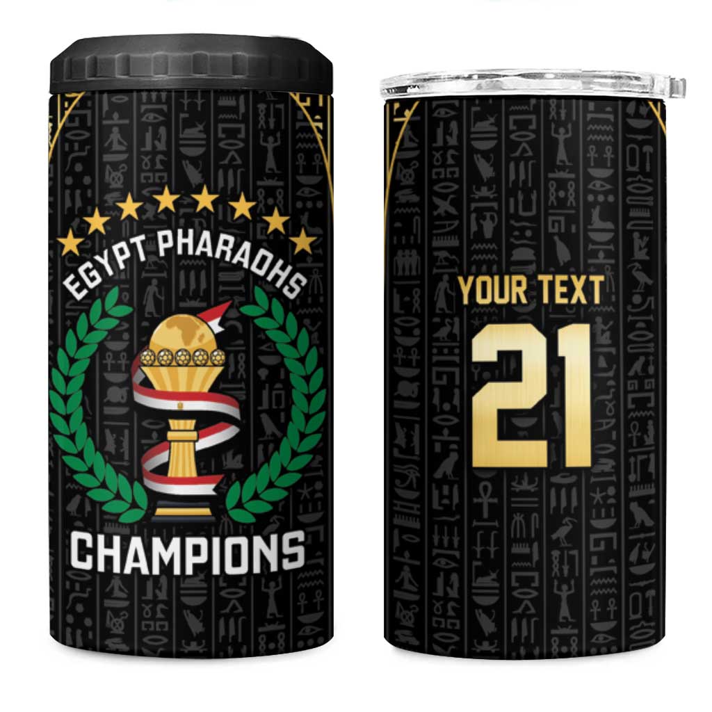 Custom Egypt Pharaohs 4 in 1 Can Cooler Tumbler African Football Champions 2025