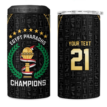 Custom Egypt Pharaohs 4 in 1 Can Cooler Tumbler African Football Champions 2025