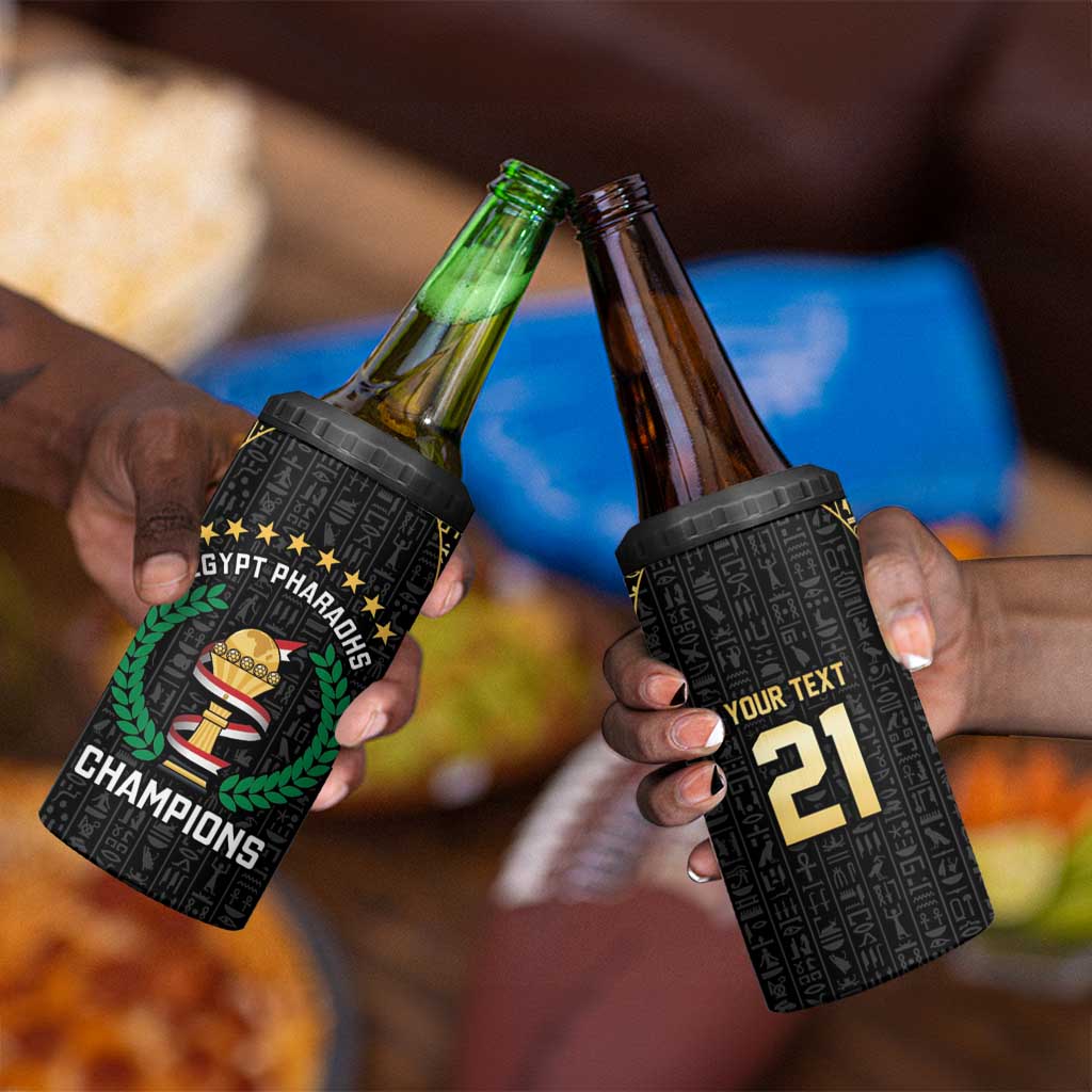 Custom Egypt Pharaohs 4 in 1 Can Cooler Tumbler African Football Champions 2025