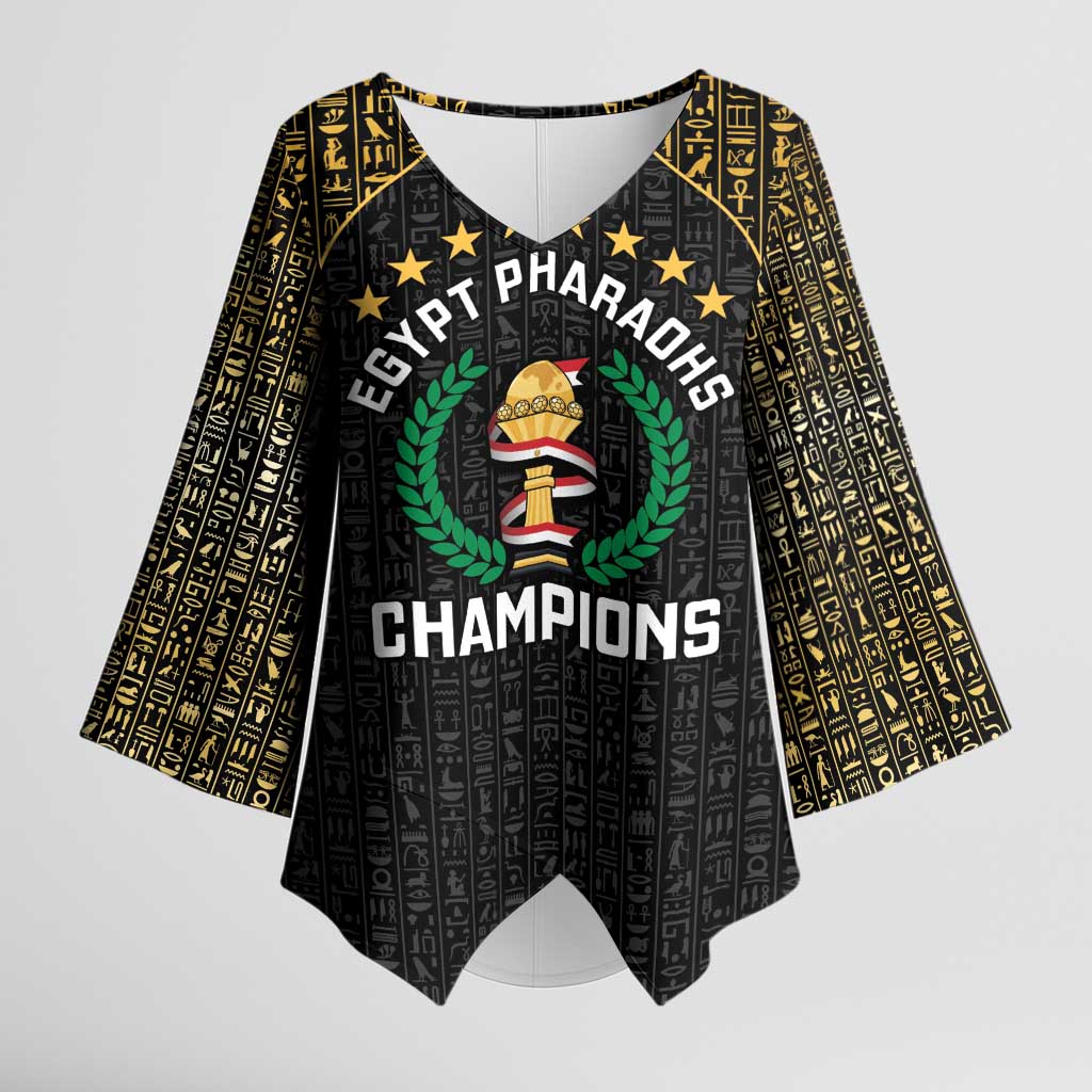 Custom Egypt Pharaohs Kimono Sleeve Blouse African Football Champions 2025