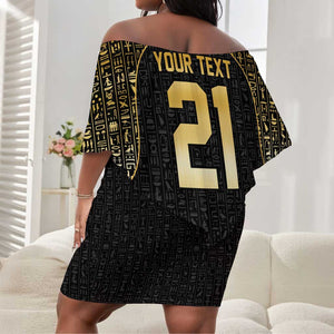 Custom Egypt Pharaohs Off Shoulder Short Dress African Football Champions 2025