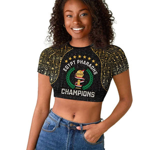 Custom Egypt Pharaohs Raglan Cropped T shirt African Football Champions 2025