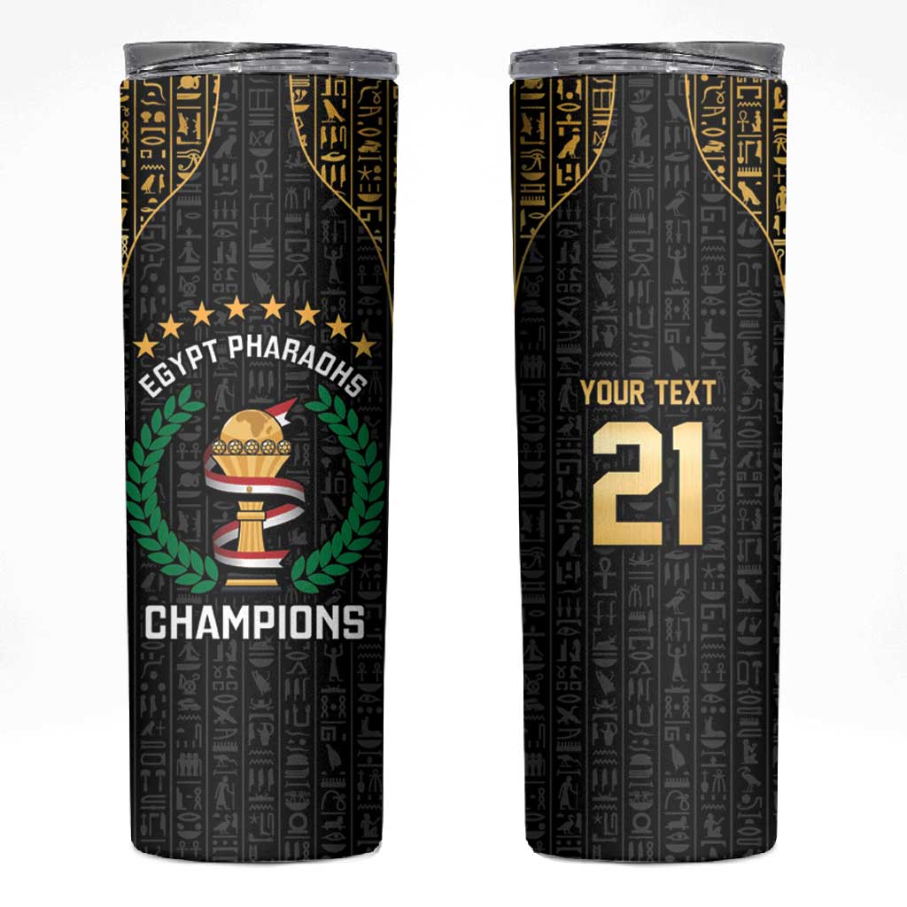 Custom Egypt Pharaohs Skinny Tumbler African Football Champions 2025