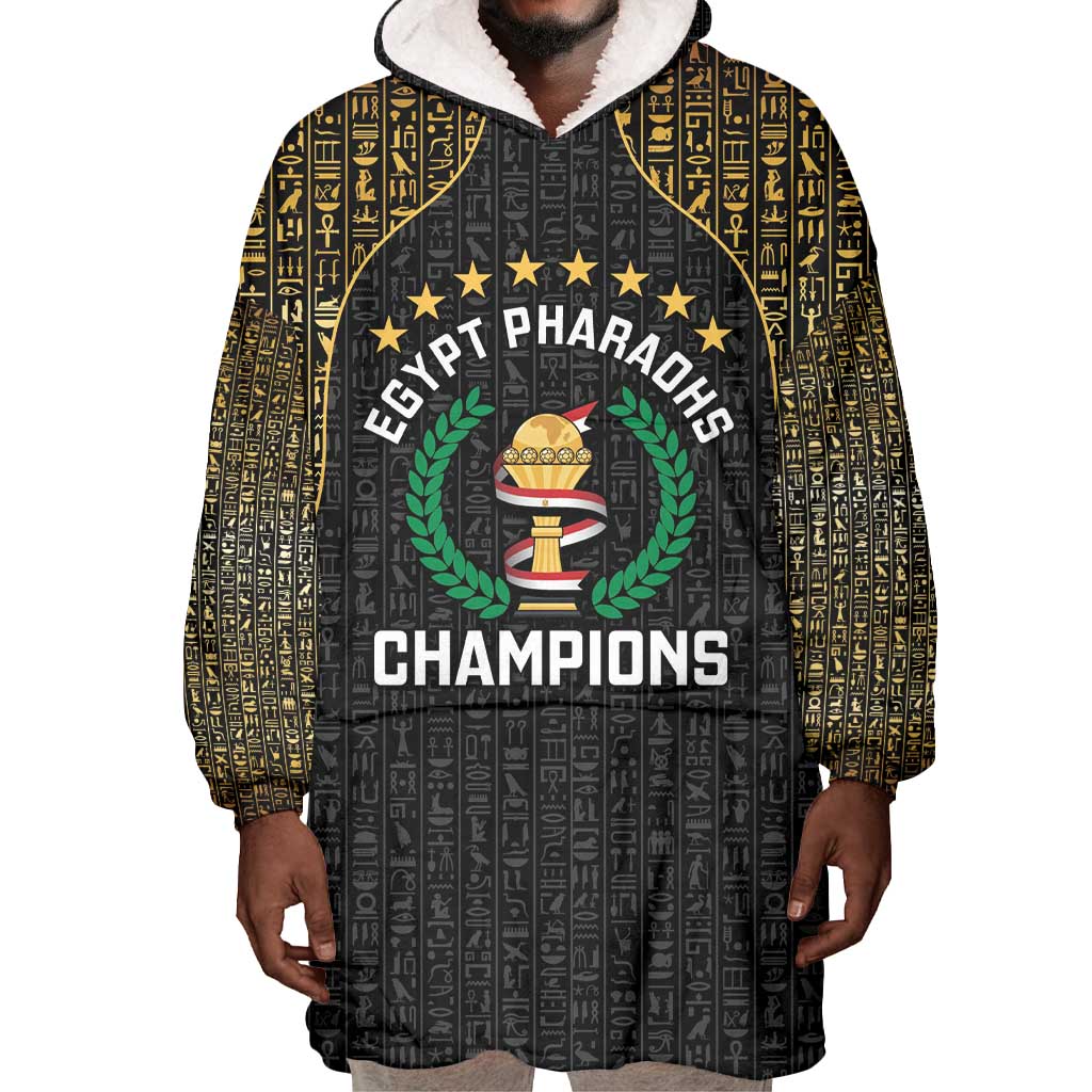 Custom Egypt Pharaohs Wearable Blanket Hoodie African Football Champions 2025
