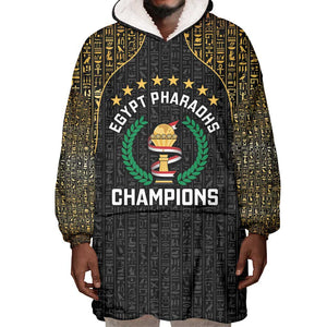 Custom Egypt Pharaohs Wearable Blanket Hoodie African Football Champions 2025