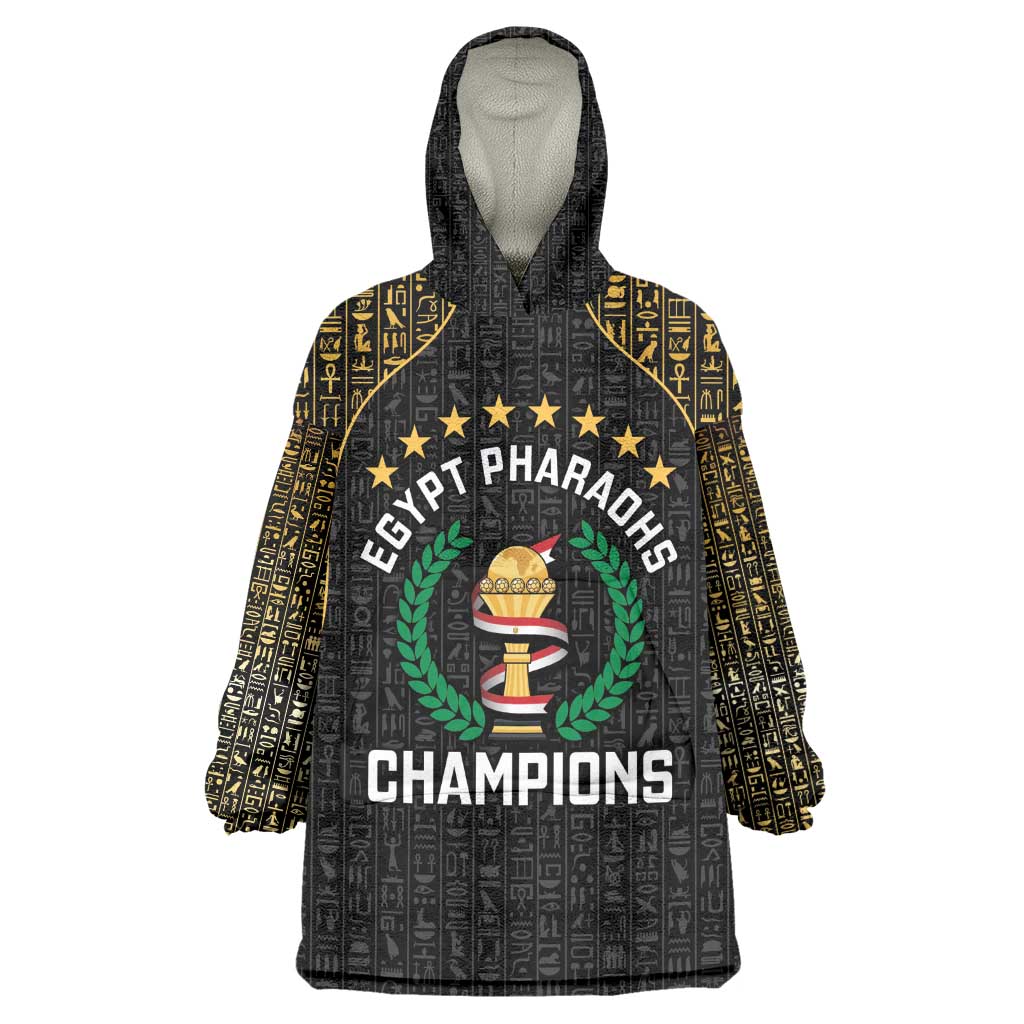 Custom Egypt Pharaohs Wearable Blanket Hoodie African Football Champions 2025