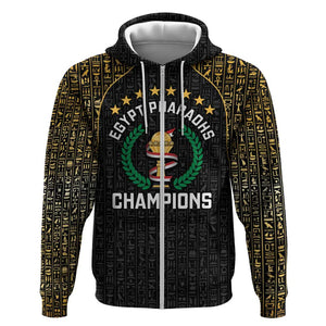 Custom Egypt Pharaohs Zip Hoodie African Football Champions 2025