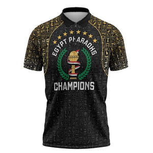 Custom Egypt Pharaohs Zipper Polo Shirt African Football Champions 2025