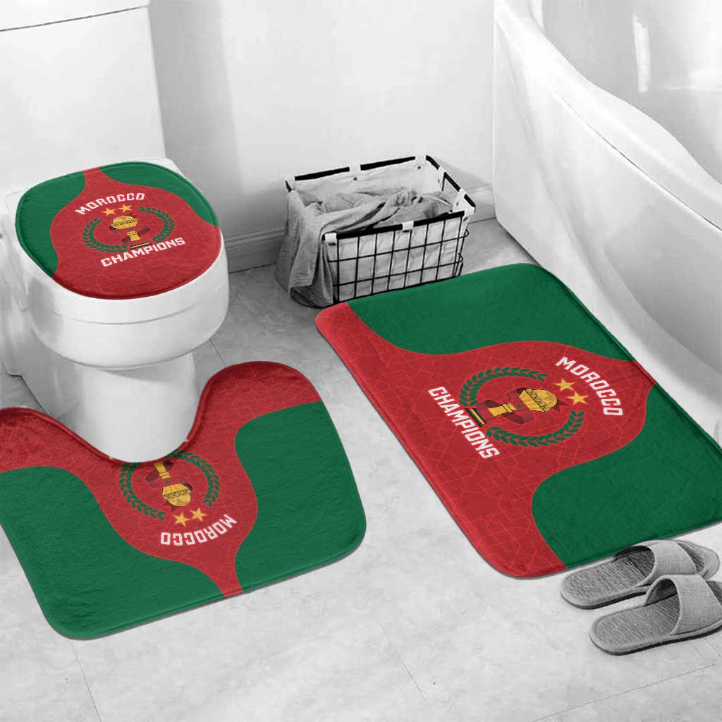 Morocco Atlas Lions Bathroom Set African Football Champions 2025