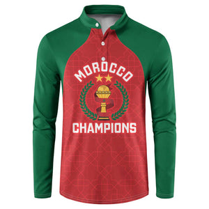 Custom Morocco Atlas Lions Button Sweatshirt African Football Champions 2025