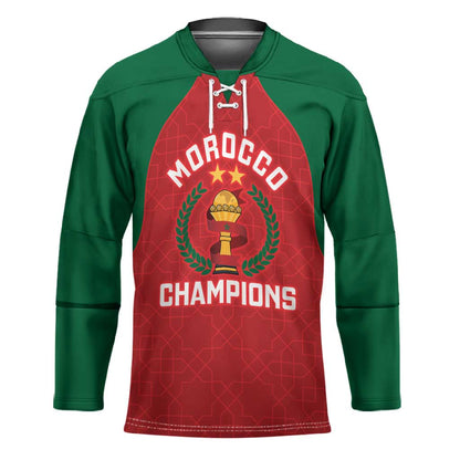 Custom Morocco Atlas Lions Hockey Jersey African Football Champions 2025