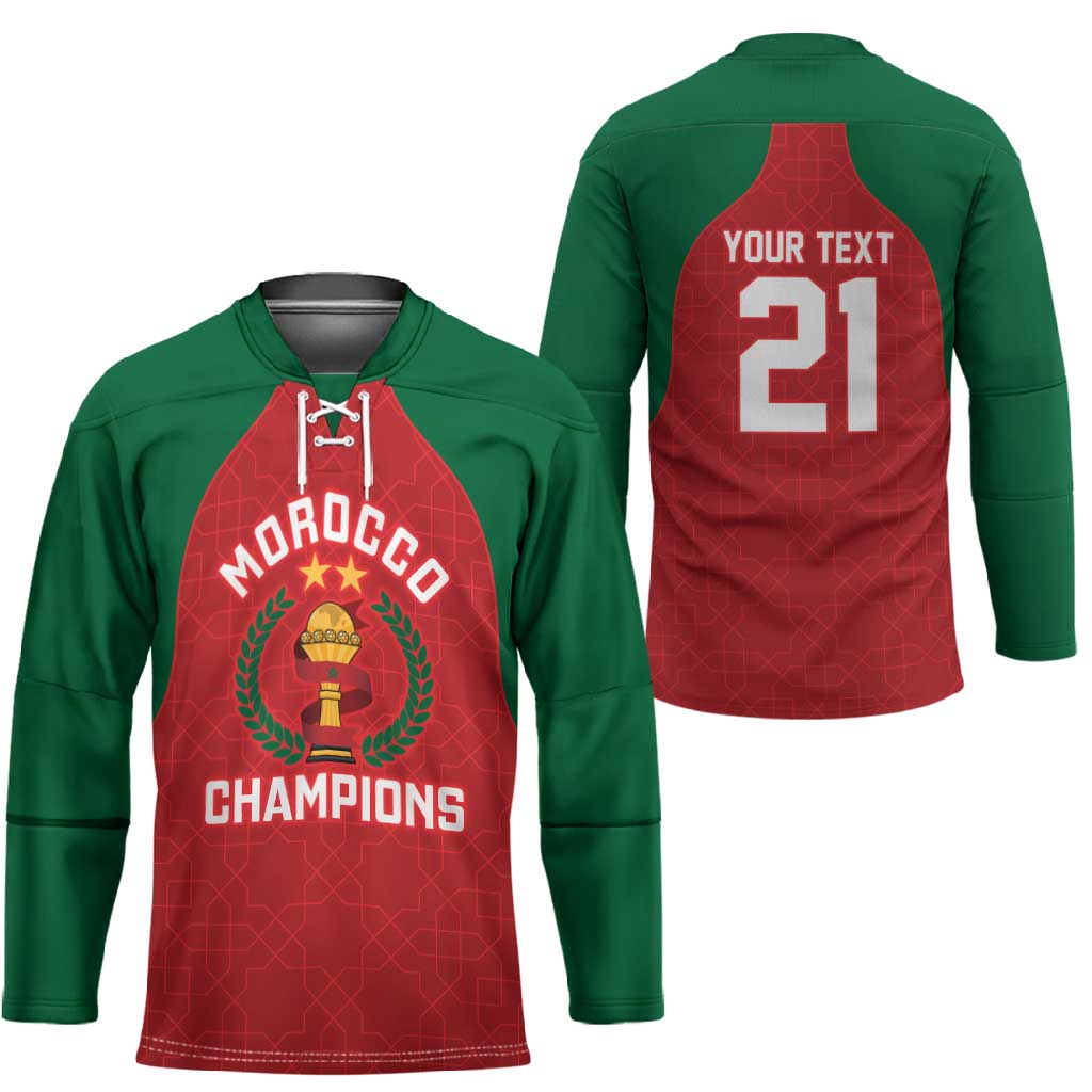 Custom Morocco Atlas Lions Hockey Jersey African Football Champions 2025