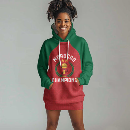 Custom Morocco Atlas Lions Hoodie Dress African Football Champions 2025