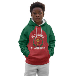 Custom Morocco Atlas Lions Kid Hoodie African Football Champions 2025