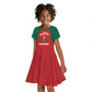 Custom Morocco Atlas Lions Kid Short Sleeve Dress African Football Champions 2025