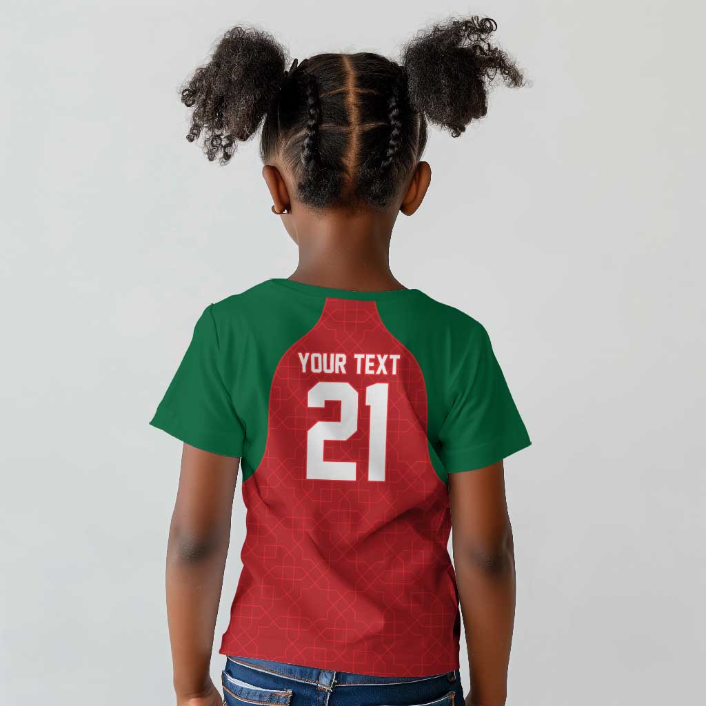 Custom Morocco Atlas Lions Kid T shirt African Football Champions 2025