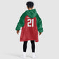 Custom Morocco Atlas Lions Kid Wearable Blanket Hoodie African Football Champions 2025