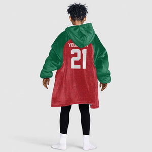 Custom Morocco Atlas Lions Kid Wearable Blanket Hoodie African Football Champions 2025